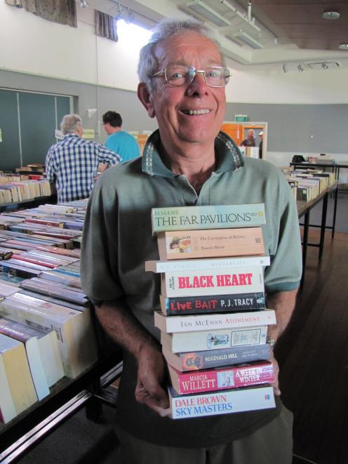 Rotary Club of Alexandra charity book sale convener Mike Rooney gets ready for this year’s sale....