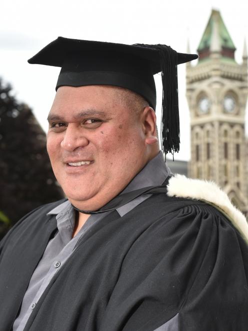 Samoan student Michael Salamasina reflects on being able to finally graduate from the University of Otago today. Photo: Gregor Richardson