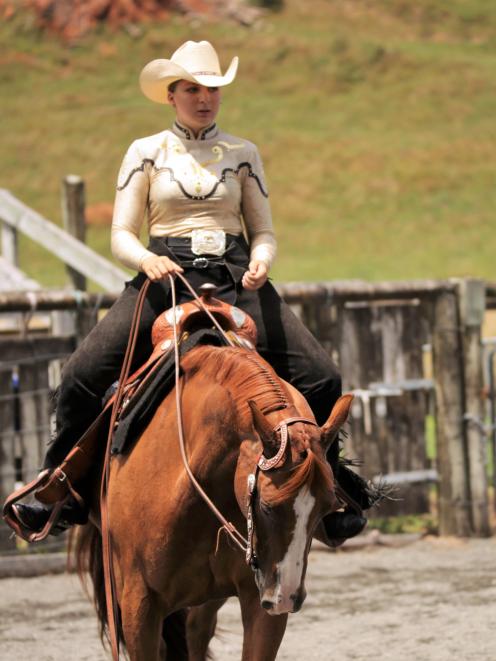 Amanda Voice contemplates her next move at the Gold Coast Western Riding Club near Waikanae on the Kapiti Coast last weekend as a trip to Texas looms. Photo: One True Colour.