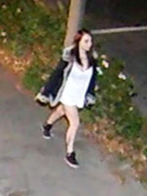 Security camera footage of Renee Duckmanton walking on Peterborough St in Christchurch about 9pm on May 14. Photo: NZ Police