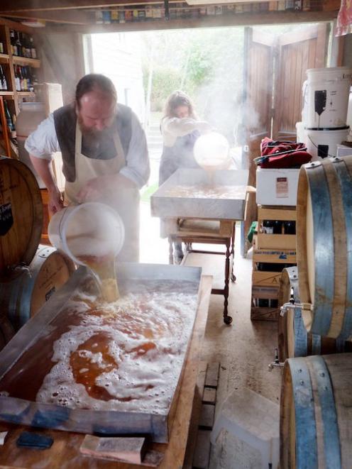 Michael O'Brien and Lee-Ann Scotti make beer at Craftwork Brewery