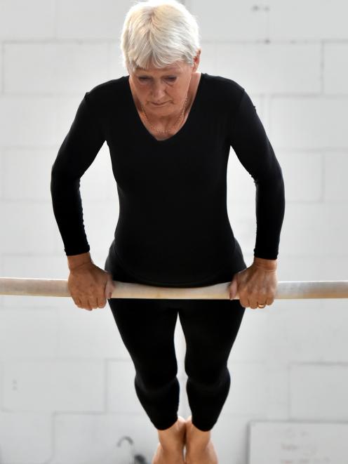 Ella Harrison works on the uneven bars at the Dunedin Gymnastic Centre yesterday. Photo: Gregor...