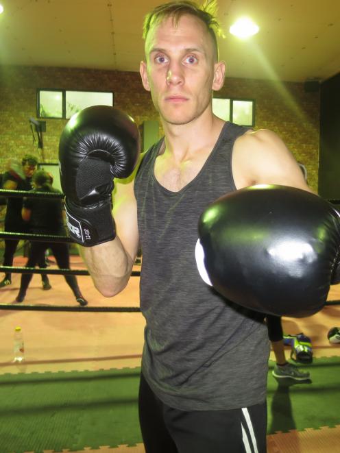 Queenstown’s Richie Hadlow training at the Industrial Fitness Gym & Fight Club this week. Photo: Philip Chandler