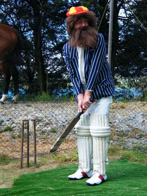 Former Otago first-class cricketer John Cushen reckons my approach to cricket is a bit soft. Well, it may be, but I never dressed like this. Here he demonstrates the proper attire to wear at the crease - that is, if you are W.G. Grace. Not sure what the h