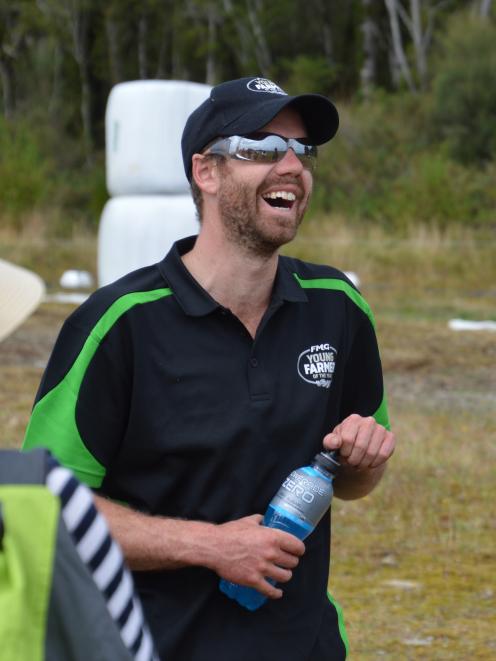 Andrew Wiffen takes a breather during last year's Young Farmer of the Year Tasman region final. Photo: New Zealand Young Farmers