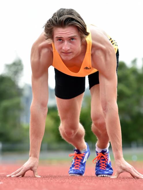 Sam Gouverneur (18) at the Caledonian Ground earlier this week in preparation for the athletics...