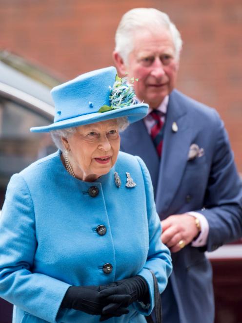 Queen Elizabeth II and Prince Charles, make an official visit to the Household Cavalry Mounted...