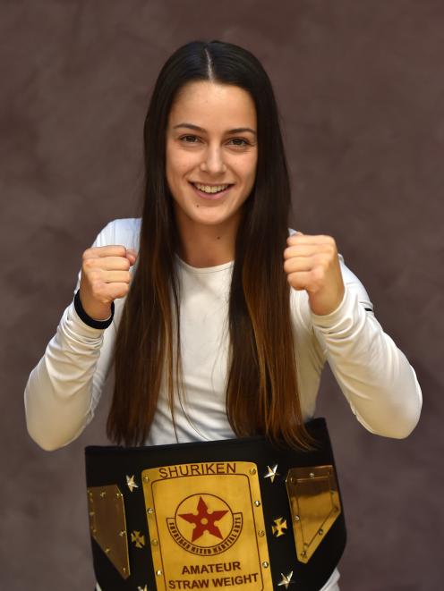 New Zealand Shuriken amateur strawweight champion Hannah Dawson at the Olympic Gym in Dunedin...