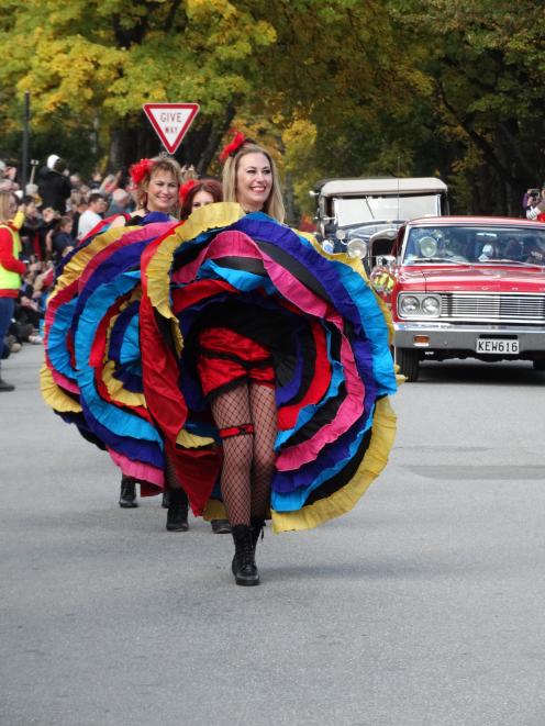 Kerry Andrews  performs with the Buckingham Belles at the Arrowtown Autumn Festival’s street...