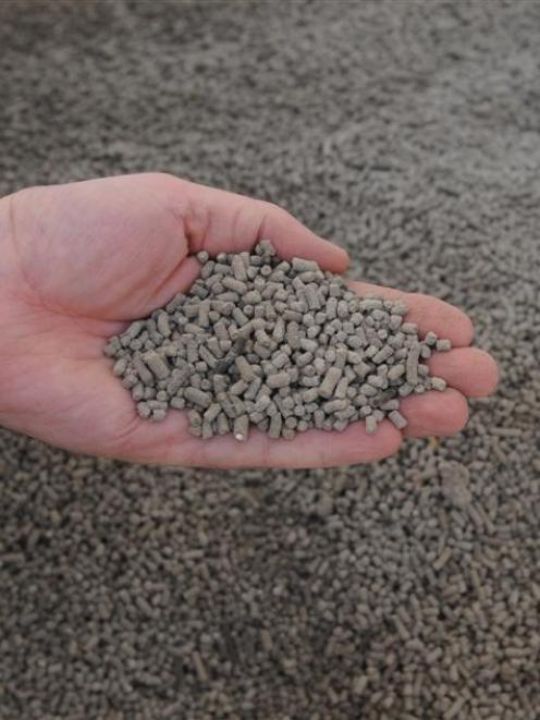 The diatomite is processed into fertiliser pellets (a handful of which can be seen top right)....
