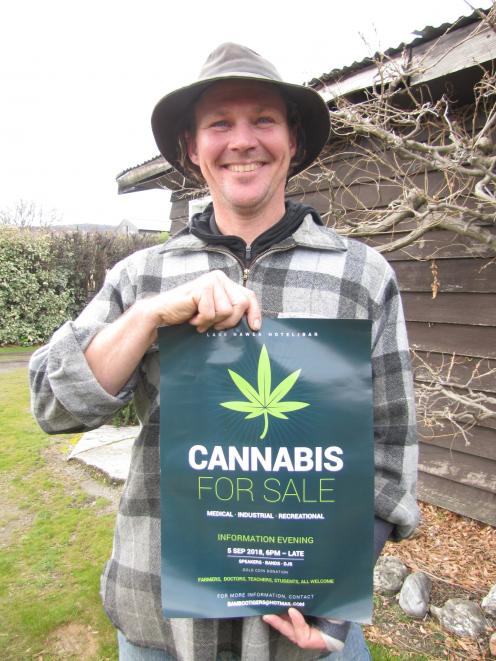 J. Irvin, of Lake Hawea, is promoting the growing of cannabis for industrial purposes. Photo:...