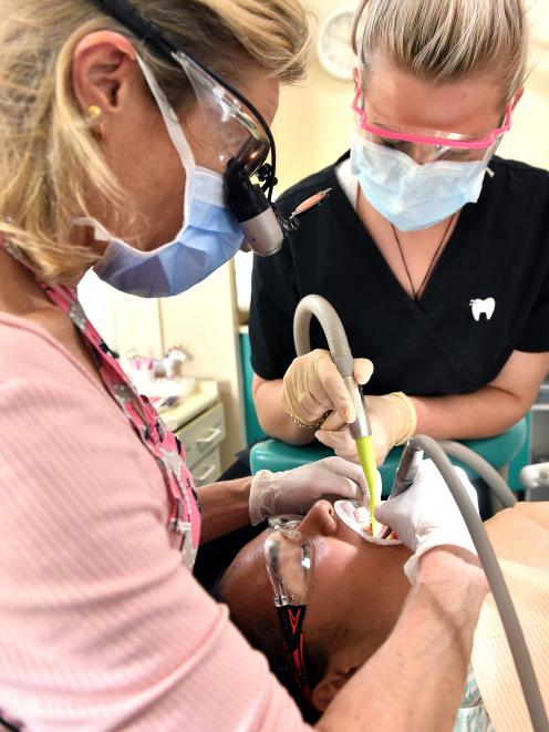 Dentistry on Musselburgh dentist Saleema Reeves (left) and dental assistant Grace Meyer treat...