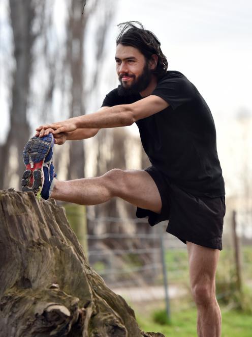 Jonah Smith is all ready for tomorrow’s Dunedin Marathon. Photo: Peter McIntosh