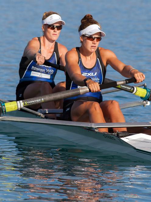 Kerri Gowler and Grace Prendergast powering through to win the Womens Premier Coxless Pair Oars...