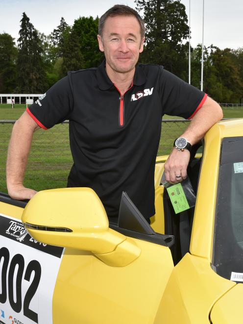 Kiwi motorsport great Greg Murphy was his usual collected self before embarking on a section of the Targa Rally near Milton yesterday. Photos: Gregor Richardson
