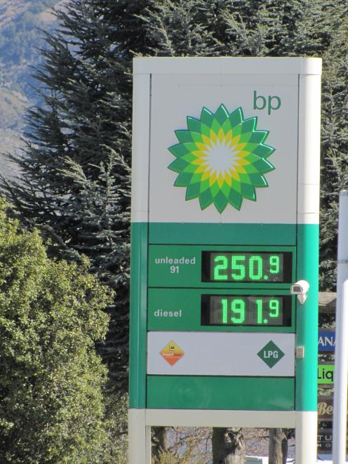 Fuel prices at Wanaka reached record prices in early October. Photo: Mark Price