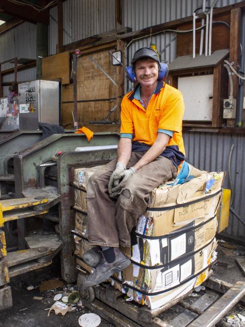 Bruce Shanks is the master baler at Wastebusters, with more than 10 years’ experience.