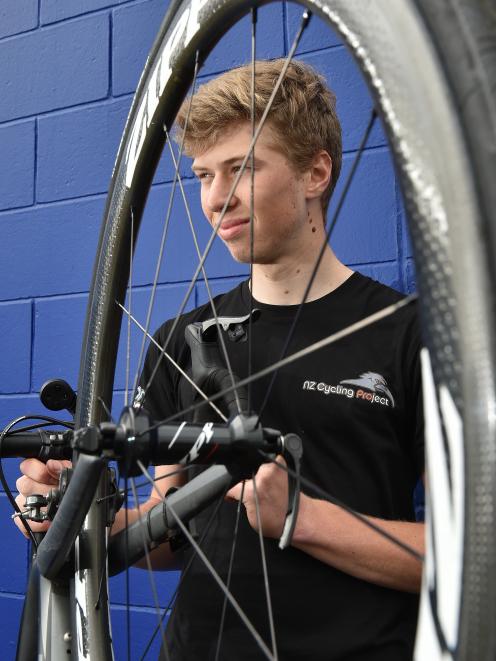Kees Duyvesteyn checks his bikein preparation for his Tour of Southland debut tomorrow. Photo:...
