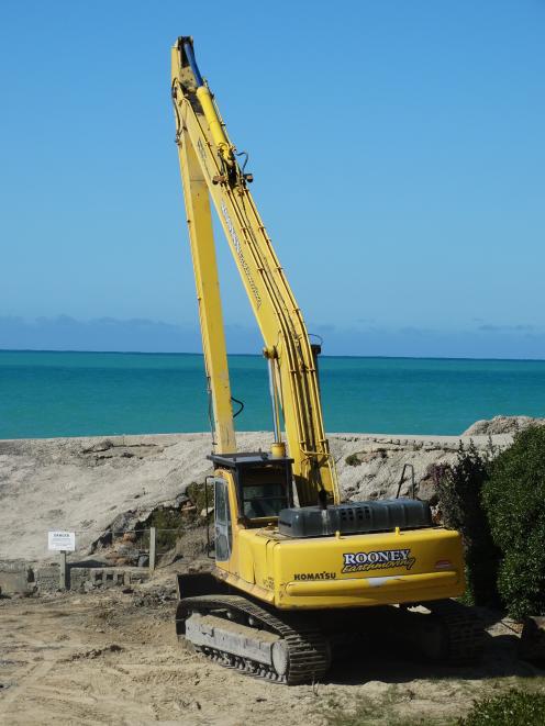 A 40-tonne excavator that will be used to dredge Oamaru Harbour. Dredging work is expected to...