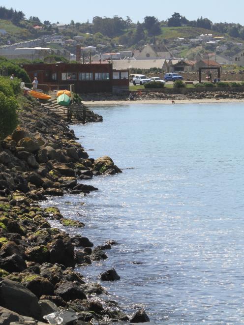 The area where a patch of fuel was seen in the water in  Oamaru Harbour this month. Photo: Hamish...
