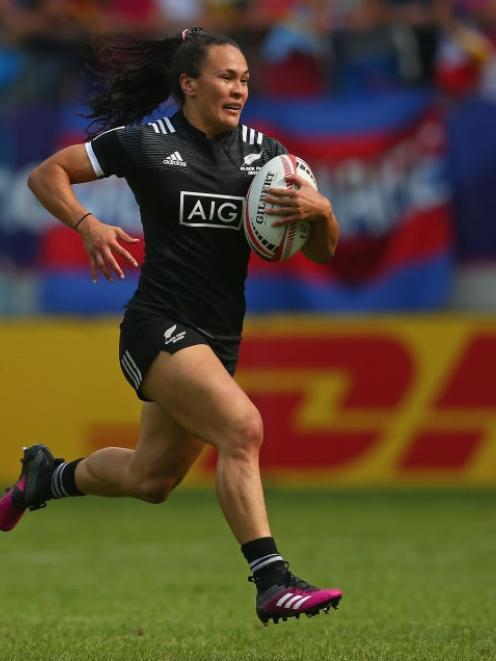 Portia Woodman scored a hat-trick for the Black Ferns in the final. Photo: Getty