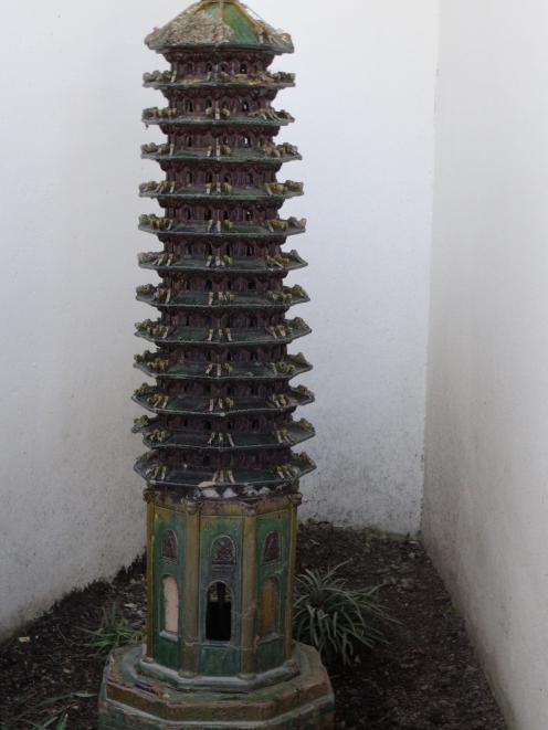 This rare and valuable ceramic pagoda, from the Qing dynasty (1644-1911), was given to the garden to mark its 10th anniversary. Photo: Brenda Harwood