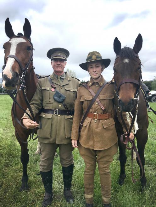 New Zealand Mounted Rifles Charitable Trust president Mark Appleton  with Kruz  and trust rider...