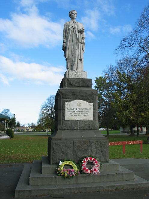 A memorial to Dr Margaret Cruickshank in Waimate’s Seddon Sq. Photo: Supplied