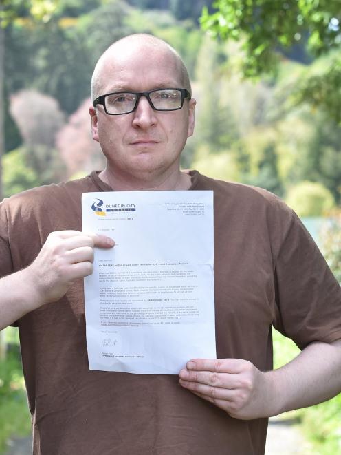 Dunedin homeowner Sam Sharpe says a "threatening" letter from the Dunedin City Council will not...