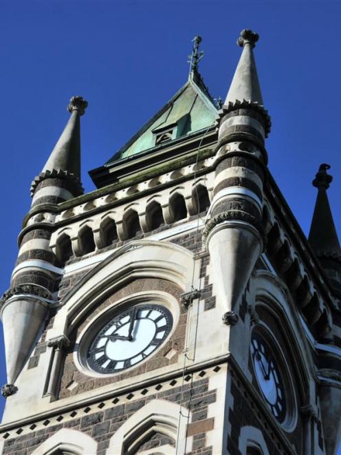 Otago Uhi clock tower close-up