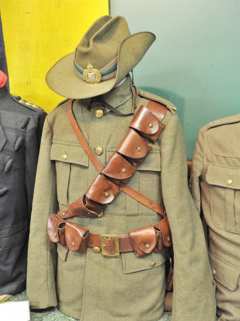 An Otago Mounted Rifles slouch hat on display at the Kensington Army Hall. PHOTO: LINDA ROBERTSON