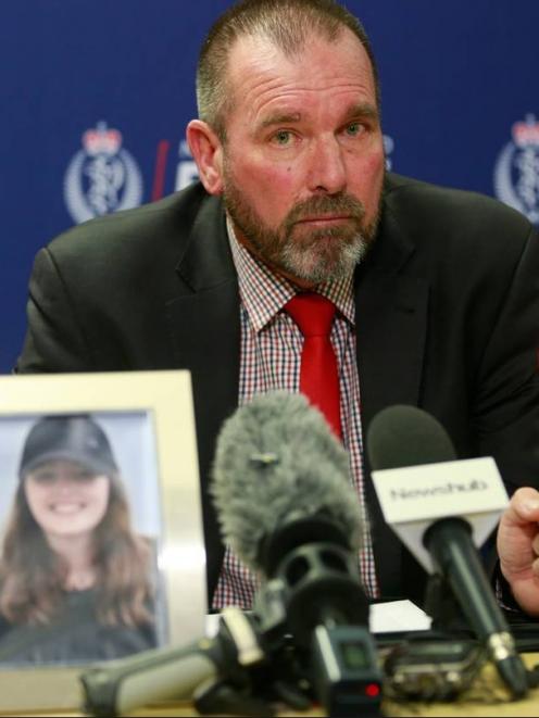 Detective Inspector Scott Beard at a press conference today announcing the search for backpacker...