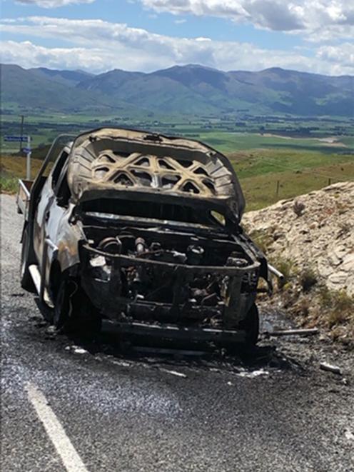 The remains of the burnt-out vehicle. Photo: Supplied