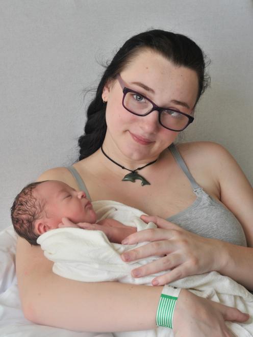 Gabrielle Samson-Witana (17) with her son Archie, the first baby to be born at Queen Mary in Dunedin in 2019. Photo: Christine O'Connor