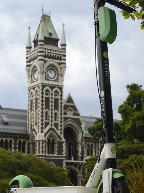 Lime scooters will not be on Dunedin streets. PHOTO: GERARD O'BRIEN
