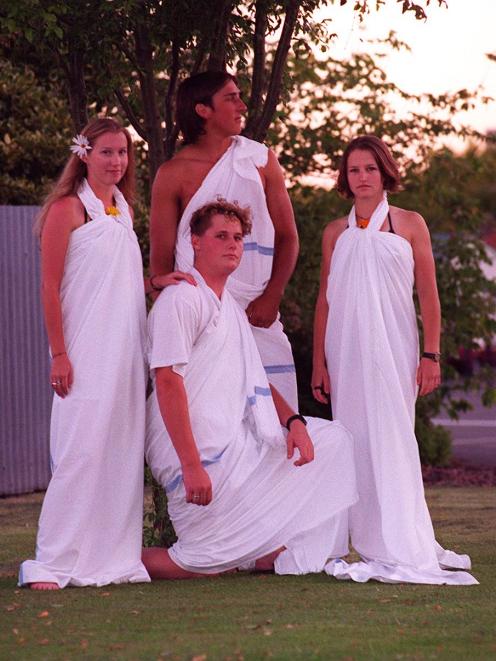 Toga-clad students pose in 1997. Photo: ODT files