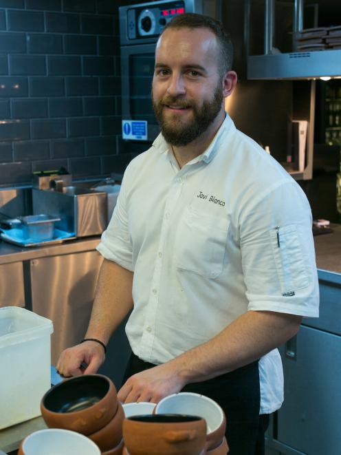 Chef Javi Blanco’s open kitchen at Eneko’s One Aldwych Hotel.

