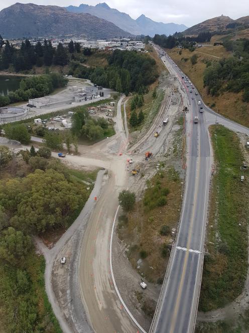 Pictured: A more than $6million roadworks project at the intersection near Queenstown, which is...