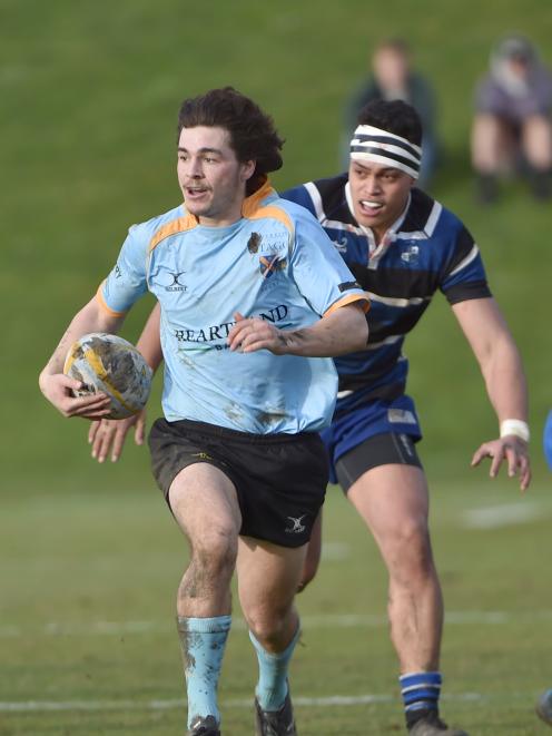 Taylor Haugh in action against Kaikorai last year. Photo: Peter McIntosh