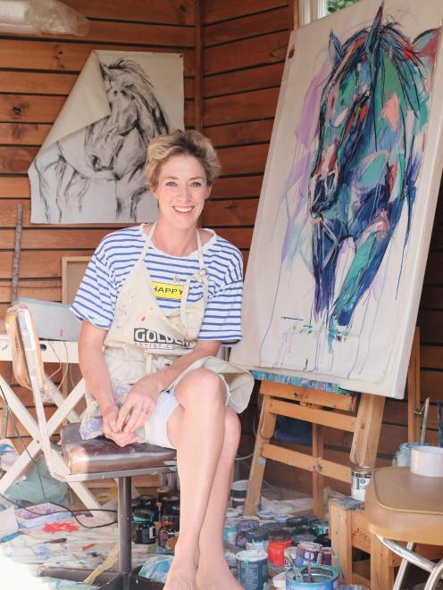 Artist and actor Amelia Guild at home in her studio in the Canterbury high country. Photo: Julia...