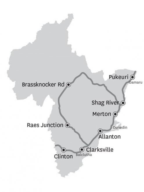 A map shows stock truck effluent disposal sites in Otago. Image: Otago Regional Council