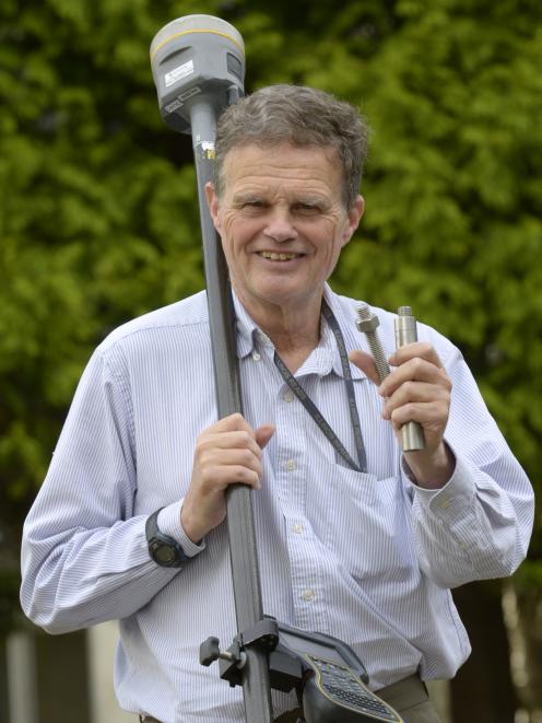 Dr Chris Pearson, of the University of Otago, holds a mount point for a GPS antenna for remeasuring of the height of Mt Everest. Photo: Gerard O'Brien