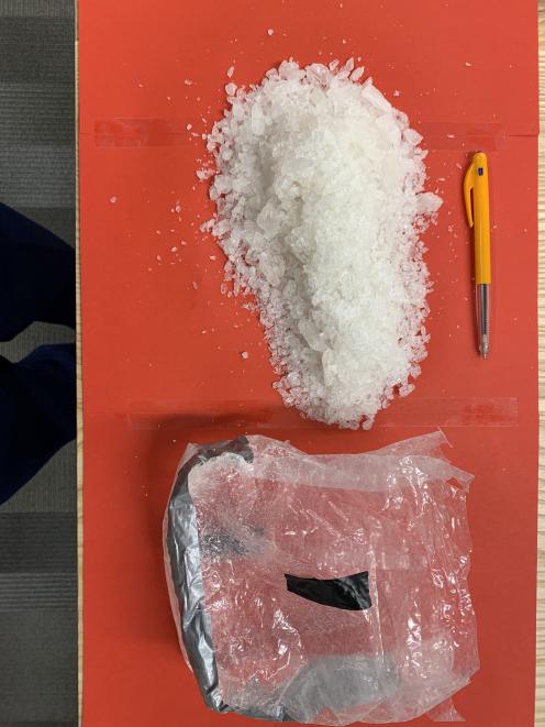 Methamphetamine with an estimated value of more than $200,000 found at a Queenstown property on Monday. Photo: NZ Police