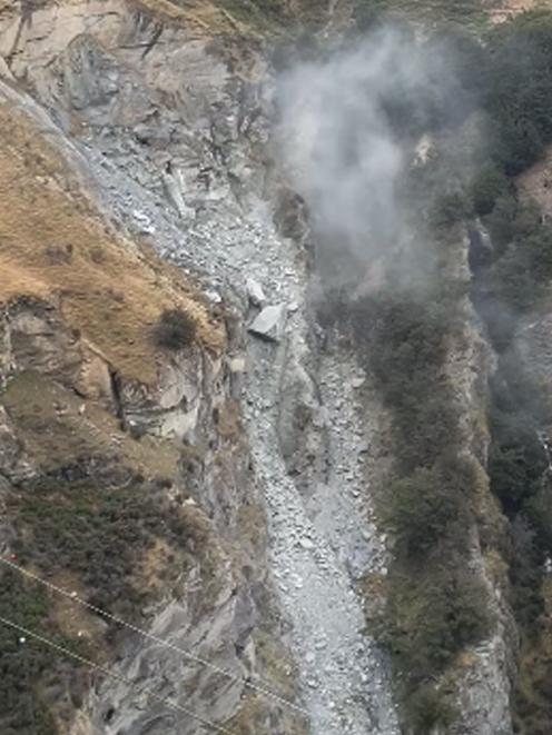 A slip in the Shotover Canyon, near Queenstown, has been assessed as  a ‘‘low risk’’ by a...