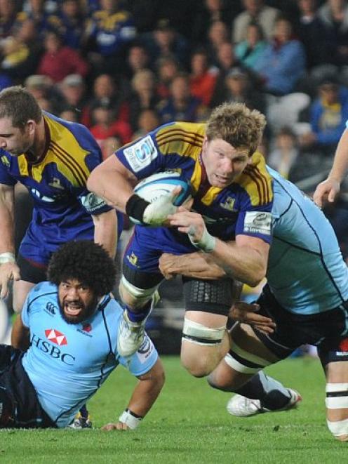 Adam Thomson in action for the Highlanders. Photo: ODT files