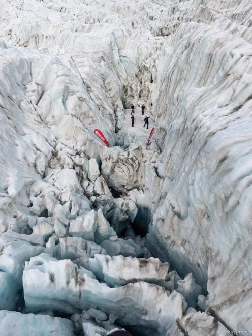 Badminton went off-piste on Saturday. In fact it went literally to the heart of Franz Josef Glacier. Photo: Franz Josef Glacier Guides