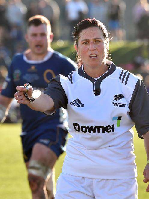 Referee Rebecca Mahoney takes charge during  the Ranfurly Shield match   between Otago and North...