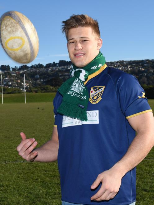 United States rugby player Owen Hundt tosses the ball around at Kettle Park last week. PHOTO:...