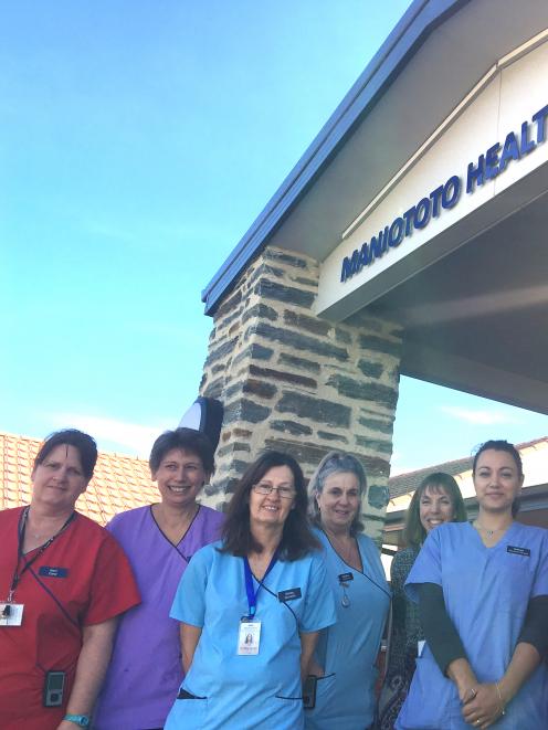 Maniototo Hospital staff (from left) Kerri Harrington, Jo Thomson, Shirley Lowen, Heather...