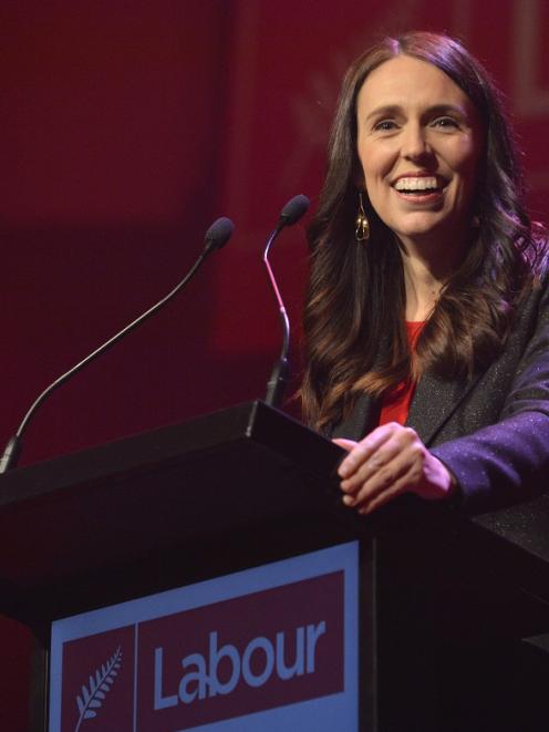 Prime Minister Jacinda Ardern addresses the Labour Party Conference in Dunedin. Photo: Gerard O...